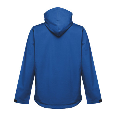 THC ZAGREB. Men's softshell jacket with detachable hood and rounded back hem